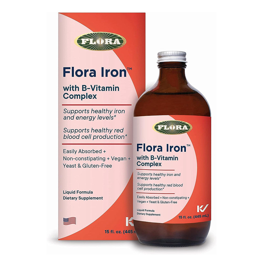 Flora Iron with B-Vitamin Complex, Support Blood Cell Production, 15 Oz